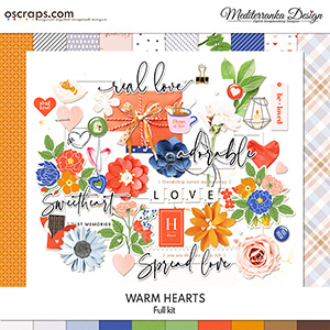 Warm hearts (Digital scrapbooking kit) 