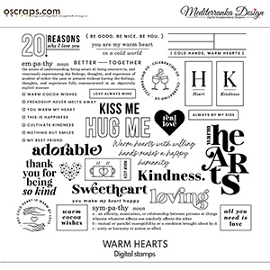 Warm hearts (Digital stamps)  