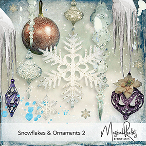 Snowflakes And Ornaments 2 CU  by MagicalReality Designs