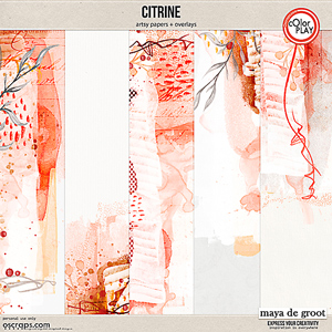 Citrine Artsy Papers and Overlays