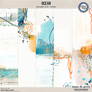 Ocean Artsy Papers and Overlays 