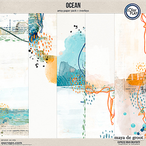 Ocean Artsy Papers and Overlays