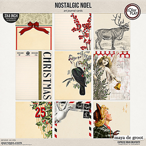 Nostalgic Noel Art Journal Cards by Maya de Groot