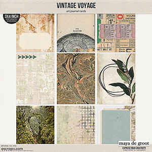 Vintage Voyage Art Journal Cards by Maya de Groot