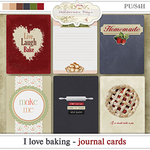 I love baking (Journal cards)