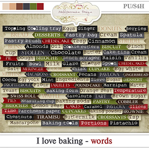 I love baking (Words)