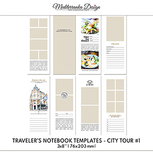 City tour (Travelers Notebook Templates #1 - 3x8)