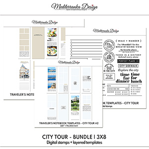 City tour (Travelers Notebook Templates Bundle - 3x8) 
