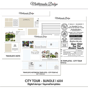 City tour (Travelers Notebook Templates Bundle - 6x4)  