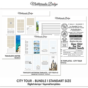 City tour (Travelers Notebook Templates Bundle - Standart size)  