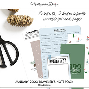 January 2023 (Printable traveler's notebook kit) 