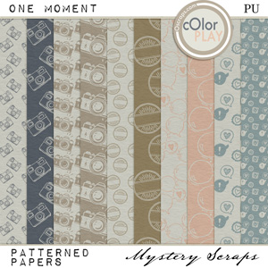 One Moment Patterned Papers by Mystery Scraps  