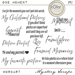 One Moment Wordart by Mystery Scraps