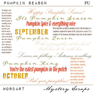 Pumpkin Season Wordart by Mystery Scraps 