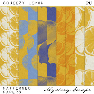 Squeezy Lemon Patterned Papers by Mystery Scraps 