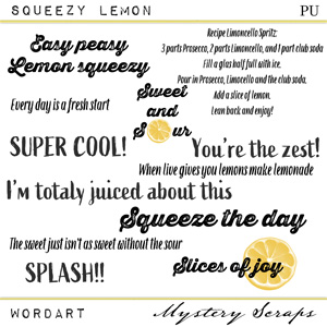 Squeezy Lemon Wordart by Mystery Scraps 