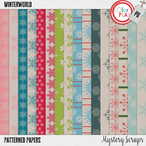 Winterworld Patterned Papers by Mystery Scraps 