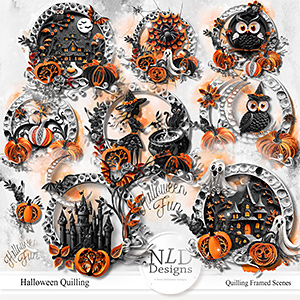 Halloween Quilling Framed Scenes