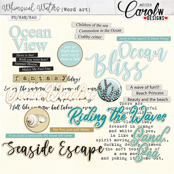 Whimsical Waters-Word art