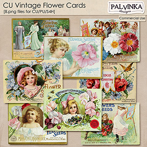 CU Vintage Flowers Cards