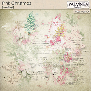 Pink Christmas Overlays