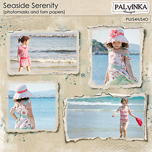 Seaside Serenity Photomasks and Torn Papers