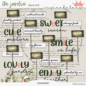 AU JARDIN WORD ART
