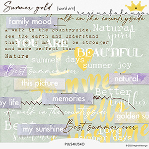 SUMMER GOLD WORD ART