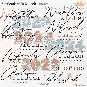 SEPTEMBER TO MARCH WORD ART