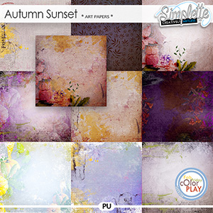 Autumn Sunset (art papers) by Simplette | Oscraps
