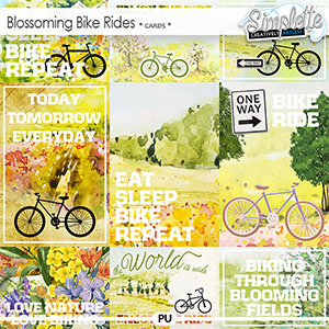 Blossoming Bike Rides (cards) by Simplette