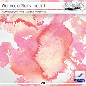 Watercolor Stains (CU elements and brushes) 176 by Simplette | Oscraps