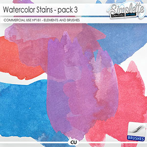Watercolor Stains (CU elements and brushes) 181 by Simplette | Oscraps