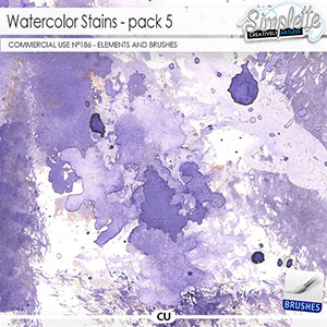 Watercolor Stains (CU elements and brushes) 186 by Simplette | Oscraps
