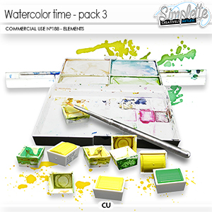 Watercolor Time - pack 3 (CU elements) 188 by Simplette | Oscraps