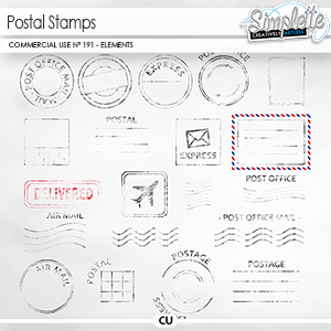 Postal stamps (CU elements) 191 by Simplette | Oscraps