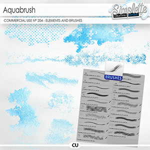 Aquabrush (CU elements and brushes) 204 by Simplette | Oscraps