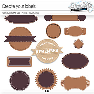 Create your labels (CU templates) 250 by Simplette