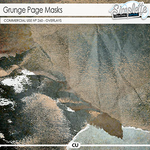 Grunge page masks (CU overlays) 260 by Simplette