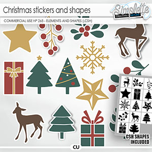 Christmas shapes and stickers (CU elements) 265 by Simplette
