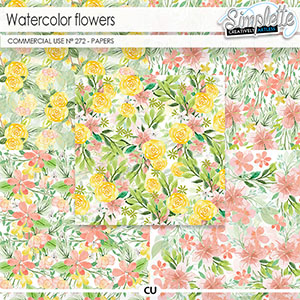 Watercolor Flowers (CU papers) 272 by Simplette