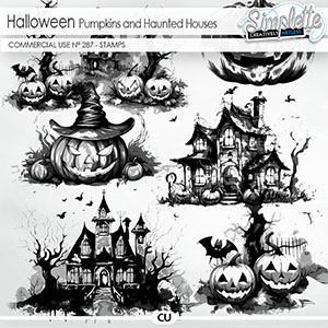 Halloween Pumpkins and Haunted Houses (CU stamps) 287 by Simplette