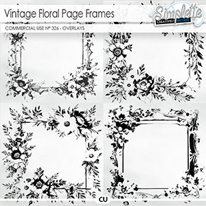 Vintage Floral Page Frames (CU overlays) 326 by Simplette