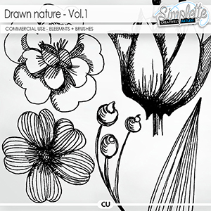 Drawn Nature (CU elements + brushes) - volume 1