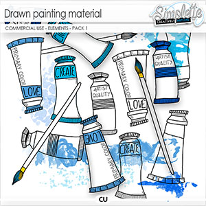 Drawn painting material (CU elements) pack 1 by Simplette