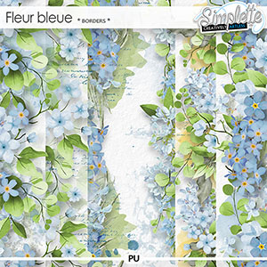 Fleur Bleue (borders) by Simplette | Oscraps