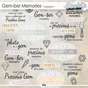 Gem-ber Memories (wordarts) by Simplette