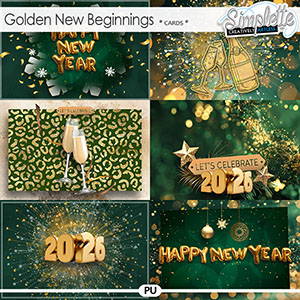 Golden New Beginnings (cards) by Simplette