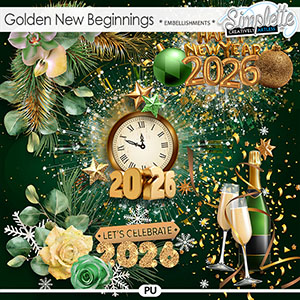 Golden New Beginnings (embellishments) by Simplette