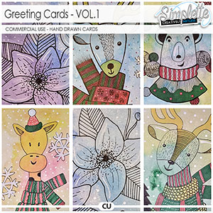 Greeting Cards (CU hand drawn cards) by Simplette - VOL1